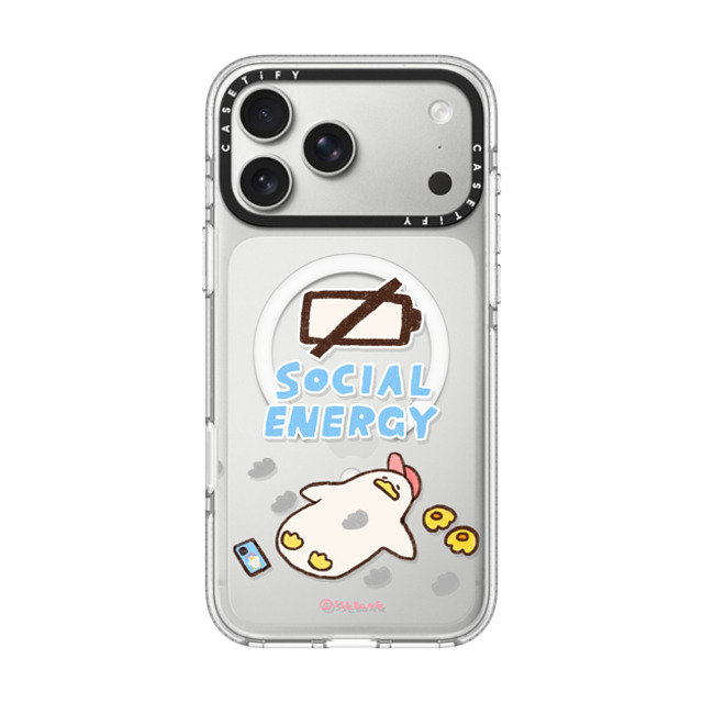 SSEBONG x CASETiFY iPhone 17 Pro Max Case Animal,Cartoon Clear Impact Clear Case MagSafe Compatible Social Energy