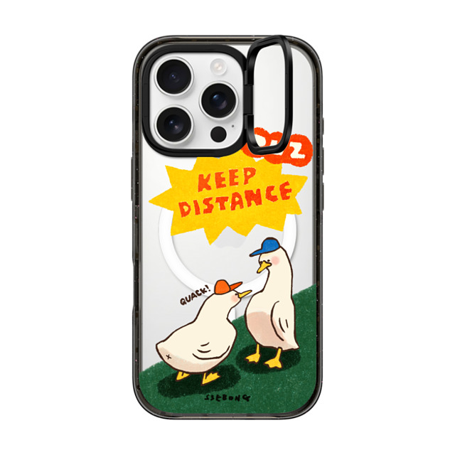 SSEBONG x CASETiFY iPhone 16 Pro ケース Animal,Cartoon ブラック インパクトリングスタンドケース MagSafe対応 KEEP DISTANCE Father's Day SSEBONG x CASETiFY iPhone 16 Pro ケース Animal,Cartoon ブラック インパクトリングスタンドケース MagSafe対応 KEEP DISTANCE Father's Day