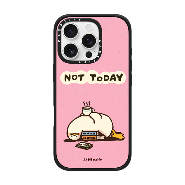 SSEBONG x CASETiFY iPhone 16 Pro ケース マットブラック インパクトケース MagSafe対応 NOT TODAY