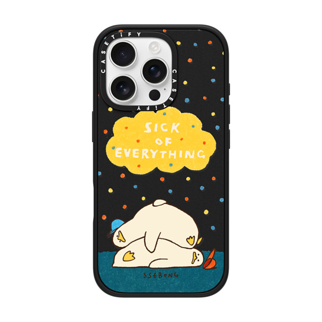 SSEBONG x CASETiFY iPhone 16 Pro ケース マットブラック インパクトケース MagSafe対応 SICK OF EVERYTHING