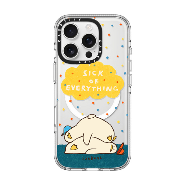 SSEBONG x CASETiFY iPhone 16 Pro ケース クリア クリア ケース MagSafe対応 SICK OF EVERYTHING