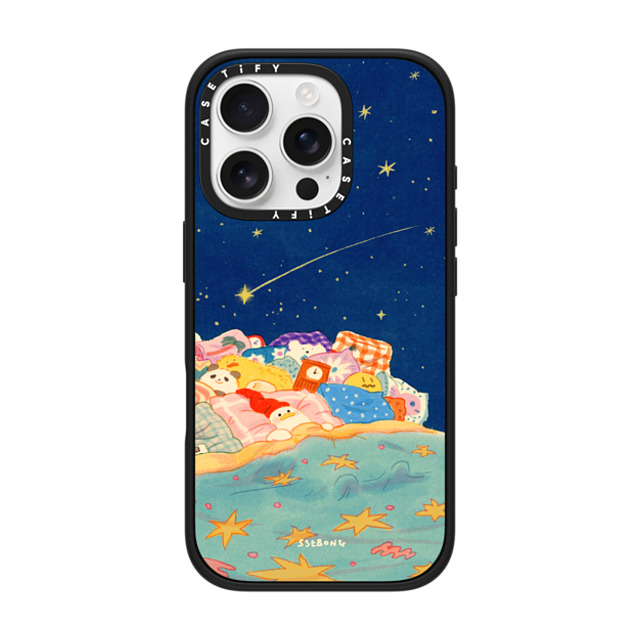 SSEBONG x CASETiFY iPhone 16 Pro ケース マットブラック インパクトケース MagSafe対応 Good night-