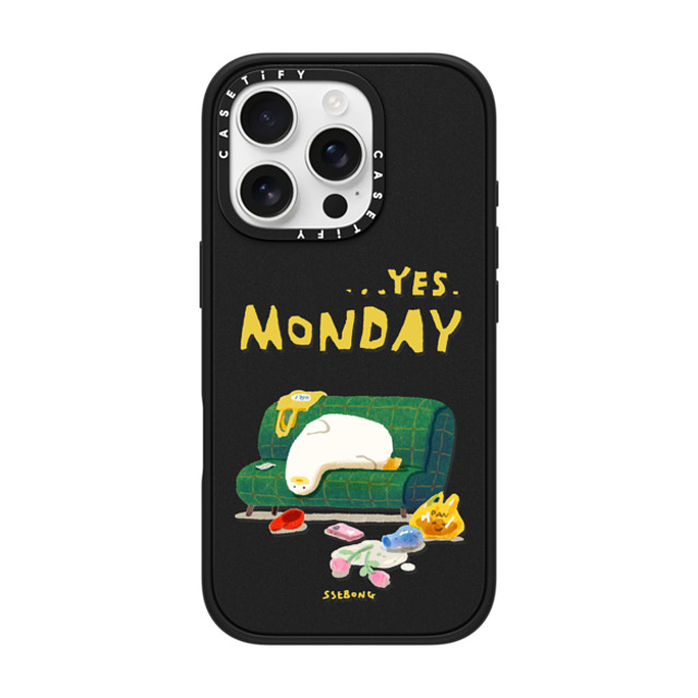 SSEBONG x CASETiFY iPhone 16 Pro ケース マットブラック インパクトケース MagSafe対応 MONDAY-