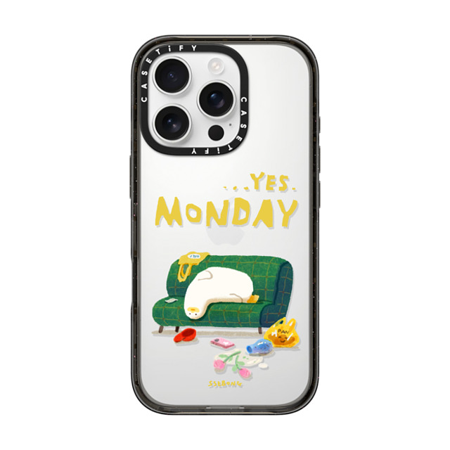 SSEBONG x CASETiFY iPhone 16 Pro ケース ブラック インパクトケース MONDAY-