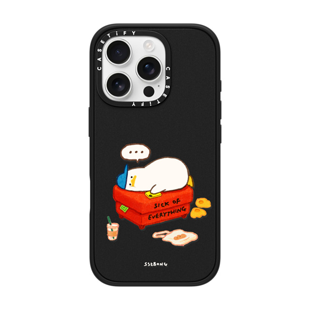 SSEBONG x CASETiFY iPhone 16 Pro ケース マットブラック インパクトケース MagSafe対応 Duck on the couch