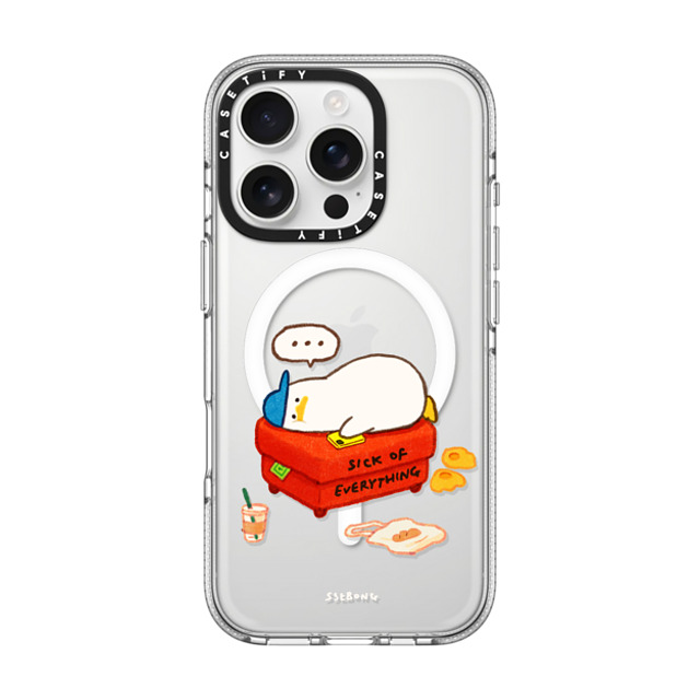 SSEBONG x CASETiFY iPhone 16 Pro ケース クリア クリア ケース MagSafe対応 Duck on the couch