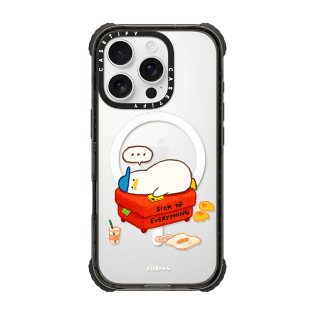 SSEBONG x CASETiFY iPhone 16 Pro ケース Animal,Cartoon ブラック ウルトラ インパクトケース MagSafe 対応 Duck on the couch Father's Day SSEBONG x CASETiFY iPhone 16 Pro ケース Animal,Cartoon ブラック ウルトラ インパクトケース MagSafe 対応 Duck on the couch Father's Day