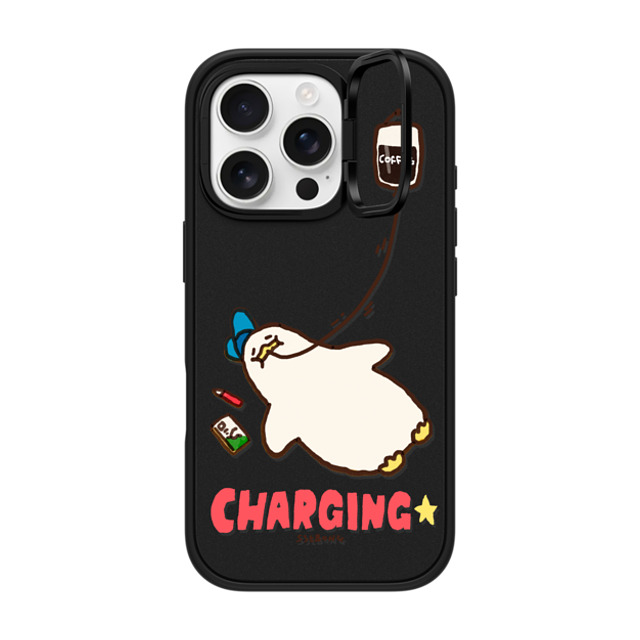 SSEBONG x CASETiFY iPhone 16 Pro ケース マットブラック インパクトリングスタンドケース MagSafe対応 CHARGING-