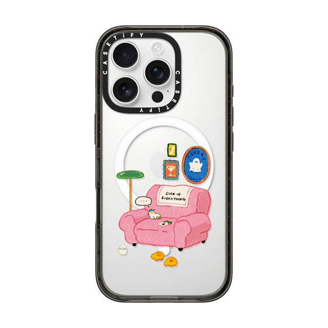 SSEBONG x CASETiFY iPhone 16 Pro ケース ブラック インパクトケース MagSafe対応 Tiny duck