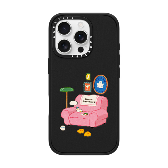 SSEBONG x CASETiFY iPhone 16 Pro ケース マットブラック インパクトケース MagSafe対応 Tiny duck