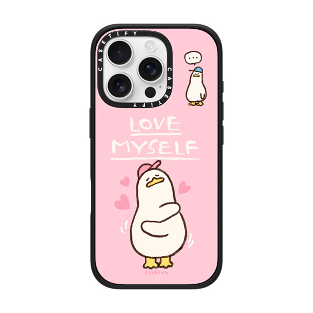 SSEBONG x CASETiFY iPhone 16 Pro ケース マットブラック インパクトケース MagSafe対応 Love myself