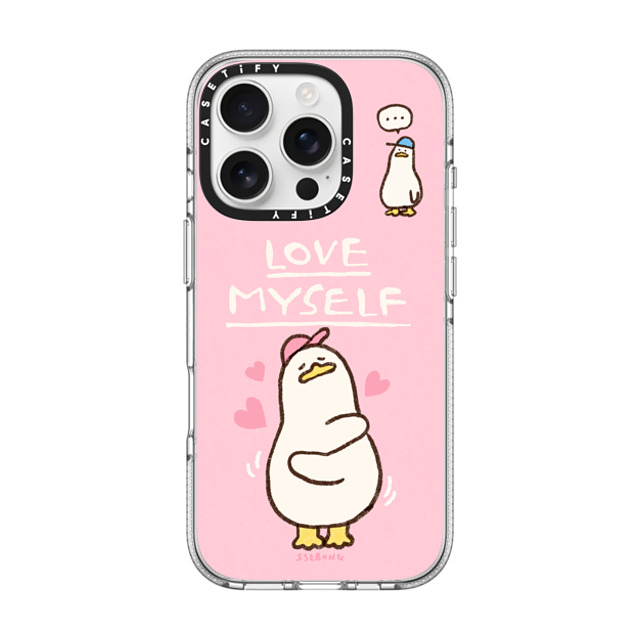 SSEBONG x CASETiFY iPhone 16 Pro ケース クリア クリア ケース MagSafe対応 Love myself