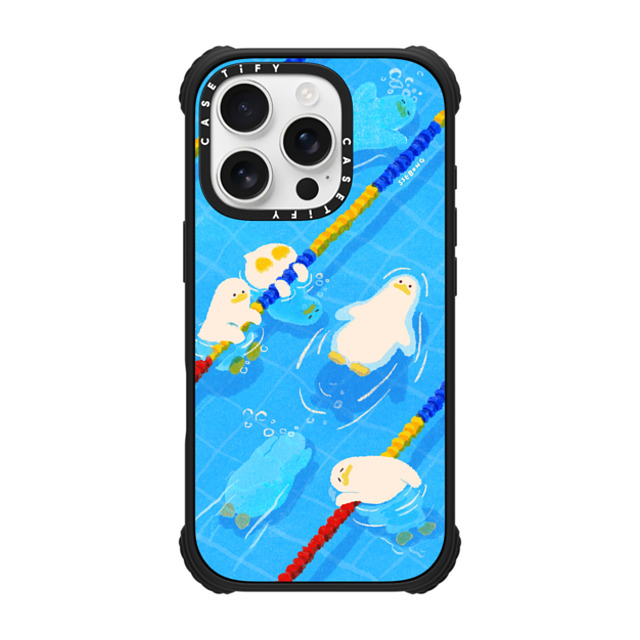 SSEBONG x CASETiFY iPhone 16 Pro ケース マットブラック ウルトラ インパクトケース MagSafe 対応 POOL time