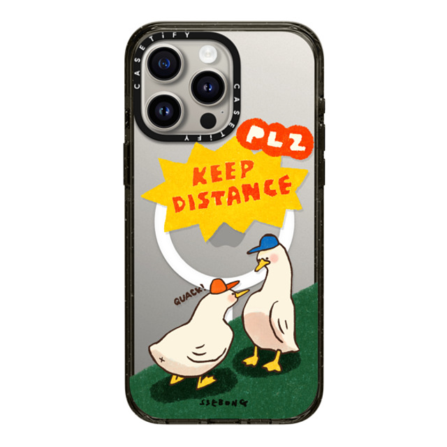 SSEBONG x CASETiFY iPhone 15 Pro Max Case Animal,Cartoon Black Impact Case MagSafe Compatible KEEP DISTANCE Back to School SSEBONG x CASETiFY iPhone 15 Pro Max Case Animal,Cartoon Black Impact Case MagSafe Compatible KEEP DISTANCE Back to School