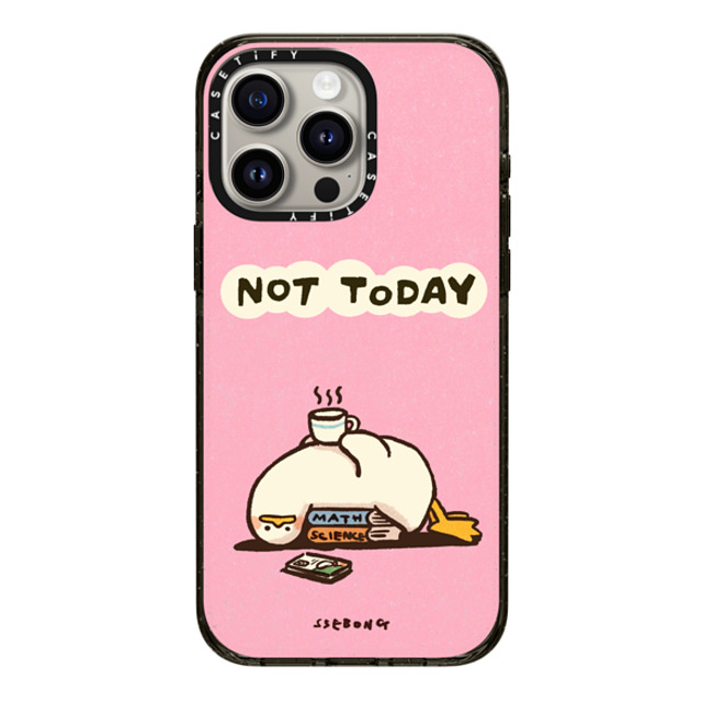 SSEBONG x CASETiFY iPhone 15 Pro Max ケース ブラック インパクトケース NOT TODAY