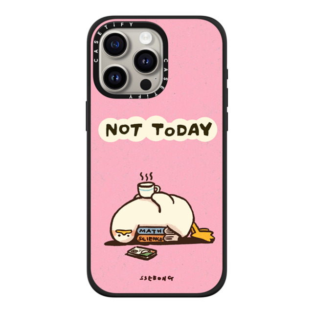 SSEBONG x CASETiFY iPhone 15 Pro Max ケース マットブラック インパクトケース MagSafe対応 NOT TODAY