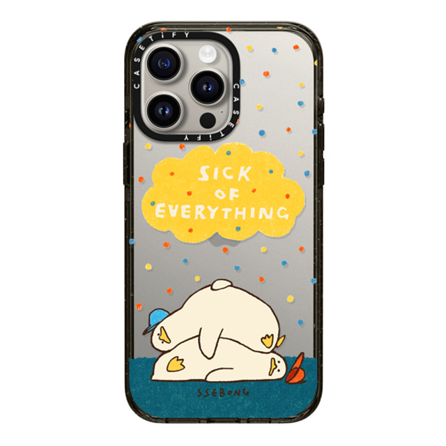 SSEBONG x CASETiFY iPhone 15 Pro Max ケース ブラック インパクトケース SICK OF EVERYTHING