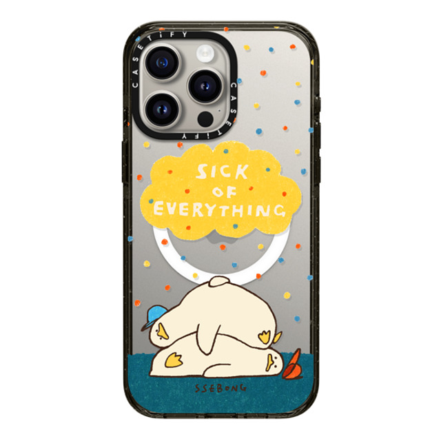 SSEBONG x CASETiFY iPhone 15 Pro Max ケース ブラック インパクトケース MagSafe対応 SICK OF EVERYTHING