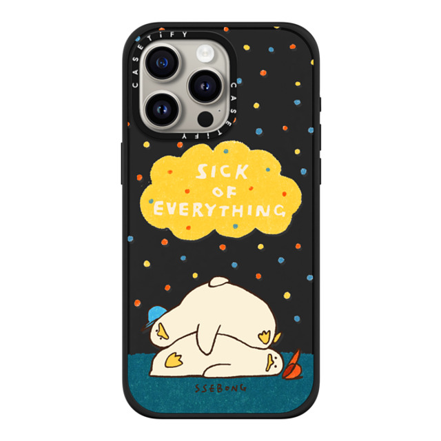 SSEBONG x CASETiFY iPhone 15 Pro Max ケース マットブラック インパクトケース MagSafe対応 SICK OF EVERYTHING