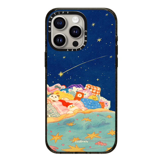 SSEBONG x CASETiFY iPhone 15 Pro Max ケース ブラック インパクトケース Good night-