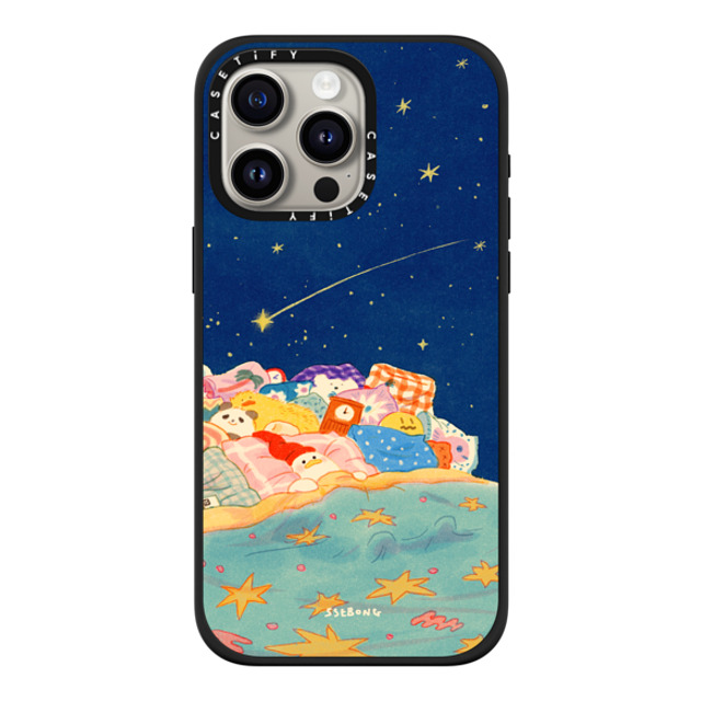 SSEBONG x CASETiFY iPhone 15 Pro Max ケース マットブラック インパクトケース MagSafe対応 Good night-