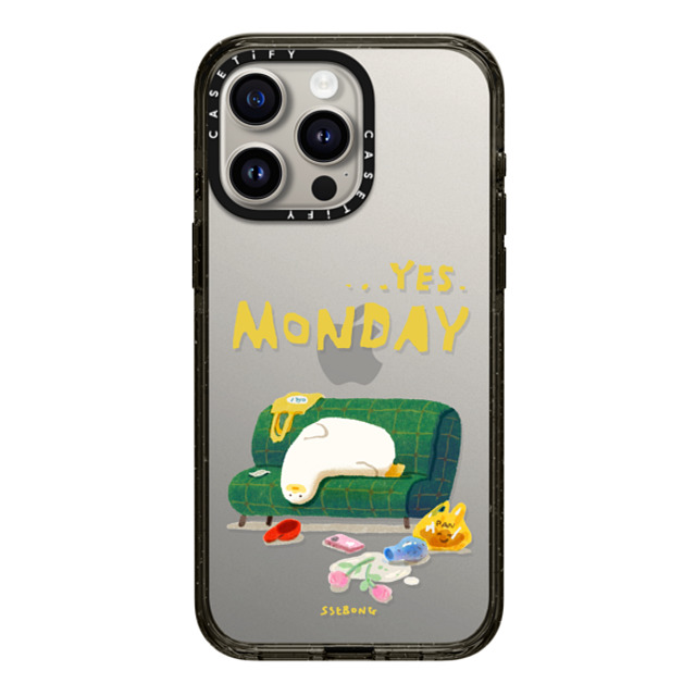 SSEBONG x CASETiFY iPhone 15 Pro Max ケース ブラック インパクトケース MONDAY-