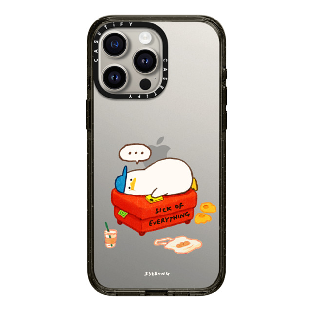 SSEBONG x CASETiFY iPhone 15 Pro Max ケース ブラック インパクトケース Duck on the couch