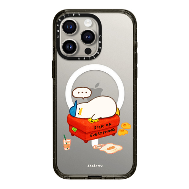 SSEBONG x CASETiFY iPhone 15 Pro Max ケース ブラック インパクトケース MagSafe対応 Duck on the couch