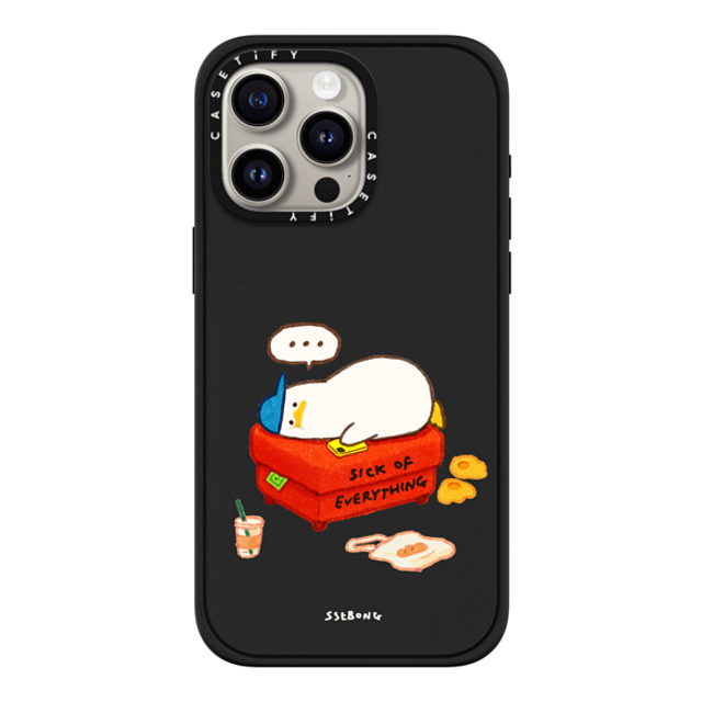 SSEBONG x CASETiFY iPhone 15 Pro Max ケース マットブラック インパクトケース MagSafe対応 Duck on the couch