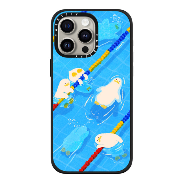 SSEBONG x CASETiFY iPhone 15 Pro Max ケース マットブラック インパクトケース MagSafe対応 POOL time