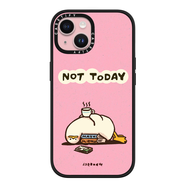 SSEBONG x CASETiFY iPhone 15 ケース マットブラック インパクトケース MagSafe対応 NOT TODAY