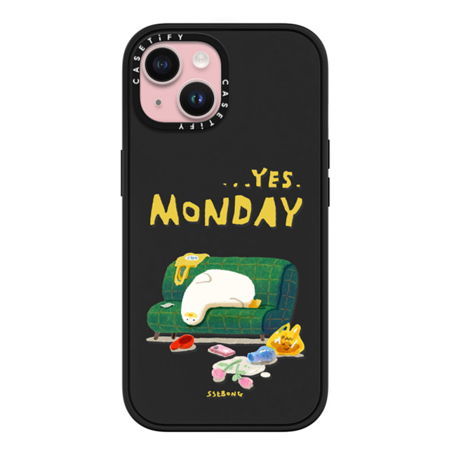 SSEBONG x CASETiFY iPhone 15 ケース マットブラック インパクトケース MagSafe対応 MONDAY-