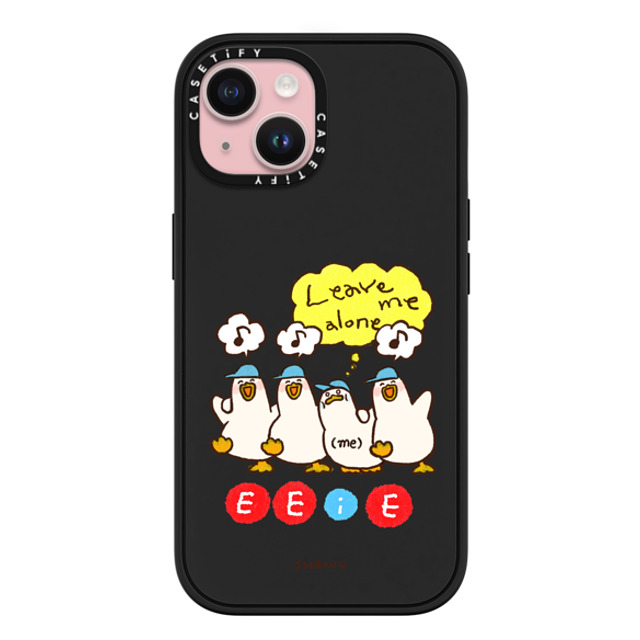 SSEBONG x CASETiFY iPhone 15 ケース マットブラック インパクトケース MagSafe対応 E E (i) E