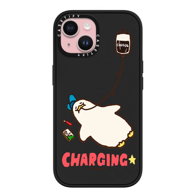 SSEBONG x CASETiFY iPhone 15 ケース マットブラック インパクトケース MagSafe対応 CHARGING-