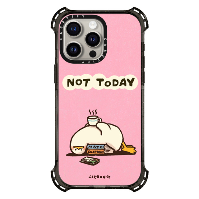 SSEBONG x CASETiFY iPhone 15 Pro Max ケース ブラック バウンスケース NOT TODAY