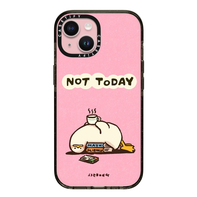 SSEBONG x CASETiFY iPhone 15 ケース ブラック インパクトケース NOT TODAY