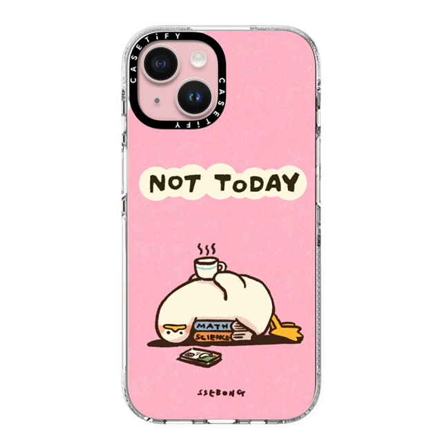 SSEBONG x CASETiFY iPhone 15 ケース クリア クリア ケース MagSafe対応 NOT TODAY