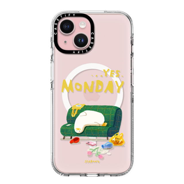 SSEBONG x CASETiFY iPhone 15 ケース クリア クリア ケース MagSafe対応 MONDAY-