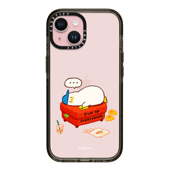 SSEBONG x CASETiFY iPhone 15 ケース ブラック インパクトケース Duck on the couch