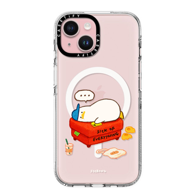 SSEBONG x CASETiFY iPhone 15 ケース クリア クリア ケース MagSafe対応 Duck on the couch