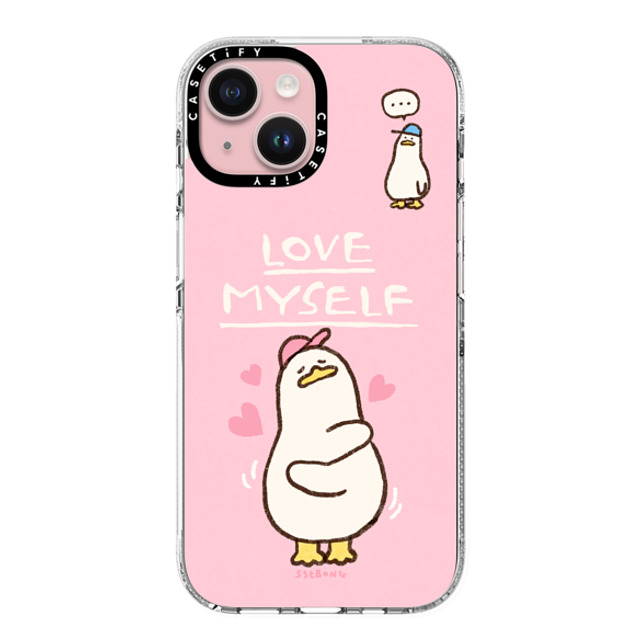 SSEBONG x CASETiFY iPhone 15 ケース クリア クリア ケース MagSafe対応 Love myself