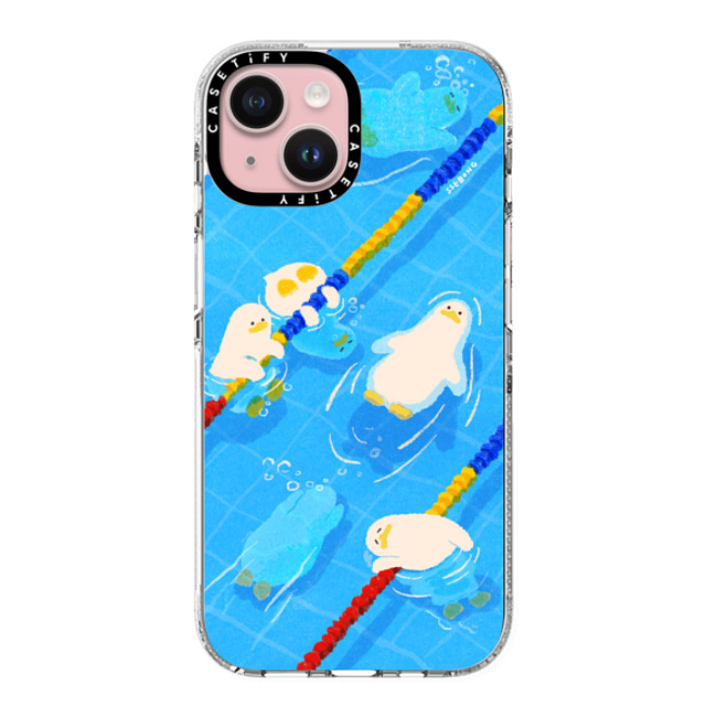 SSEBONG x CASETiFY iPhone 15 ケース クリア クリア ケース MagSafe対応 POOL time