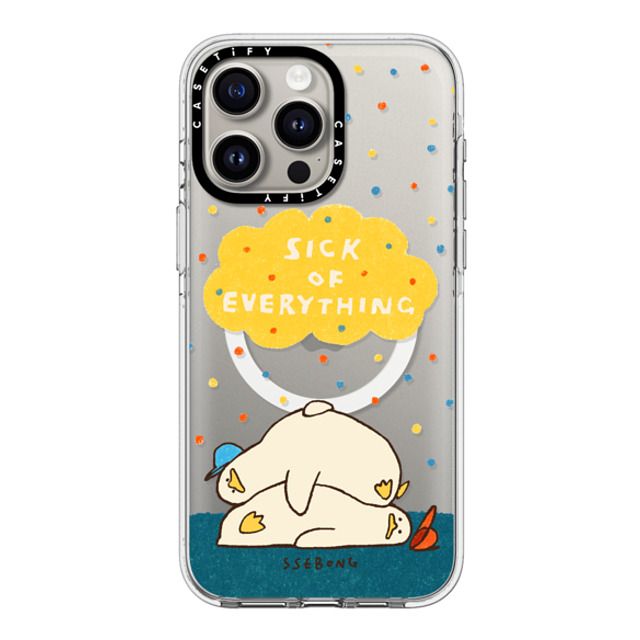 SSEBONG x CASETiFY iPhone 15 Pro Max ケース クリア クリア ケース MagSafe対応 SICK OF EVERYTHING