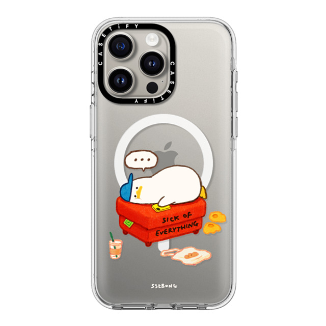 SSEBONG x CASETiFY iPhone 15 Pro Max ケース クリア クリア ケース MagSafe対応 Duck on the couch