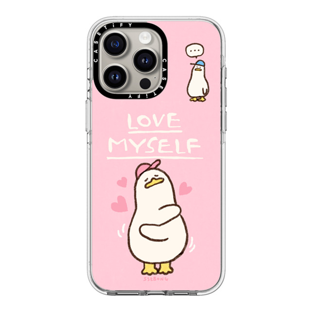 SSEBONG x CASETiFY iPhone 15 Pro Max ケース クリア クリア ケース MagSafe対応 Love myself