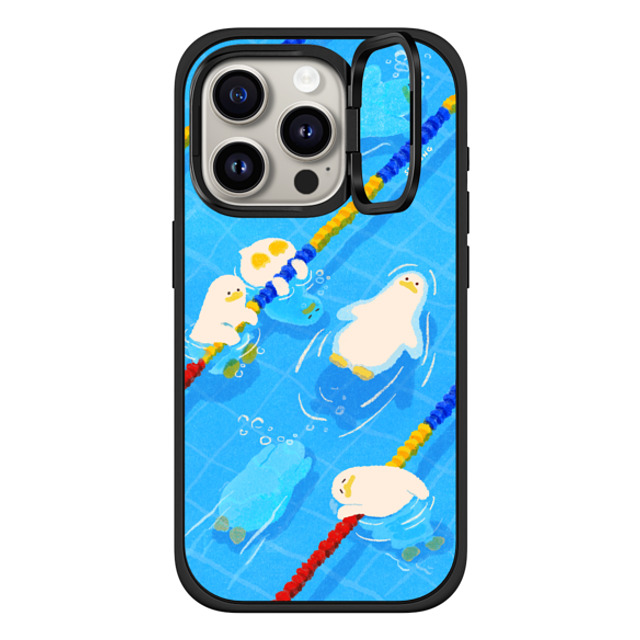 SSEBONG x CASETiFY iPhone 15 Pro ケース Animal,Cartoon マットブラック インパクトリングスタンドケース MagSafe対応 POOL time Back to School SSEBONG x CASETiFY iPhone 15 Pro ケース Animal,Cartoon マットブラック インパクトリングスタンドケース MagSafe対応 POOL time Back to School
