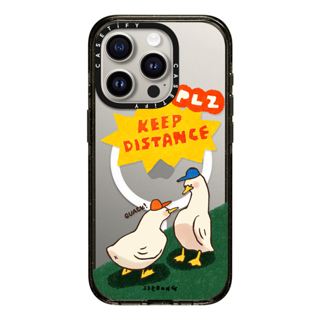 SSEBONG x CASETiFY iPhone 15 Pro Case Animal,Cartoon Black Impact Case MagSafe Compatible KEEP DISTANCE Mother's Day SSEBONG x CASETiFY iPhone 15 Pro Case Animal,Cartoon Black Impact Case MagSafe Compatible KEEP DISTANCE Mother's Day