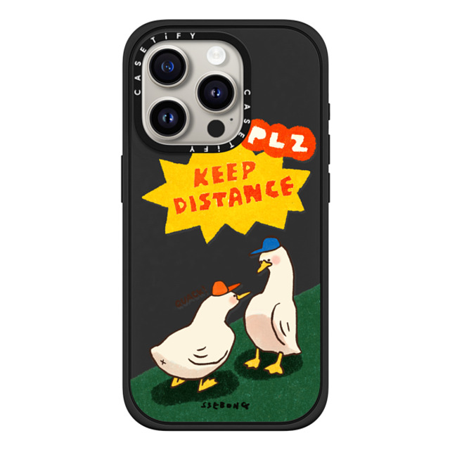 SSEBONG x CASETiFY iPhone 15 Pro Case Animal,Cartoon マットブラック インパクトケース MagSafe対応 KEEP DISTANCE Mother's Day SSEBONG x CASETiFY iPhone 15 Pro Case Animal,Cartoon マットブラック インパクトケース MagSafe対応 KEEP DISTANCE Mother's Day