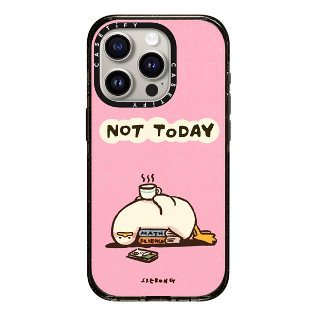 SSEBONG x CASETiFY iPhone 15 Pro ケース ブラック インパクトケース NOT TODAY