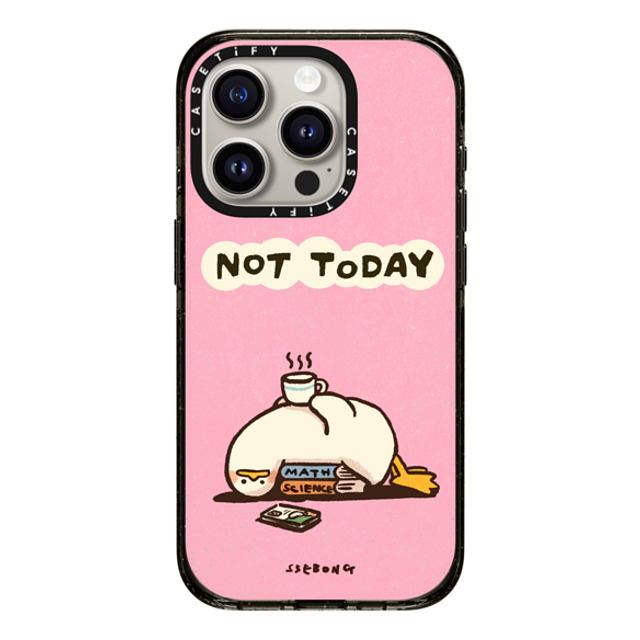 SSEBONG x CASETiFY iPhone 15 Pro ケース ブラック インパクトケース MagSafe対応 NOT TODAY